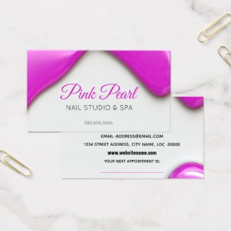 Pink Liquid Nail Polish Business Card