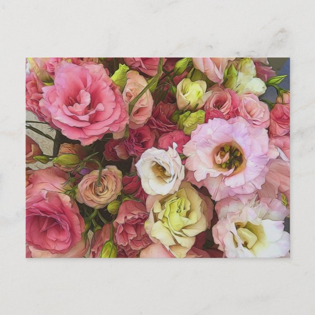 Pink Lisianthus Flowers Postcard (Front)