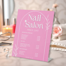 Pink List Of Services Trendy Nail Salon Price List