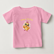 Pink Little Baby Chick with Bow Pattern