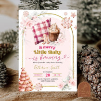 Pink Little Baby Coffee Girl Baby Shower Invitation