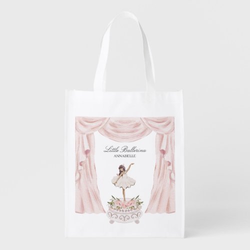 Pink Little Ballerina Baby Shower  Birthday Favor Grocery Bag