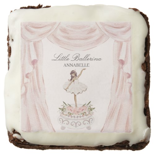 Pink Little Ballerina Baby Shower or Birthday Brownie