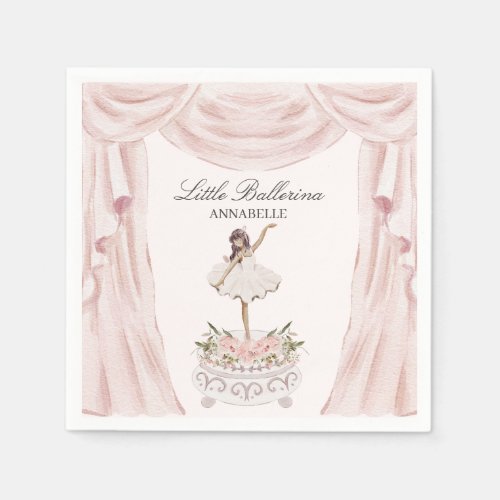 Pink Little Ballerina Baby Shower or Birthday Napkins