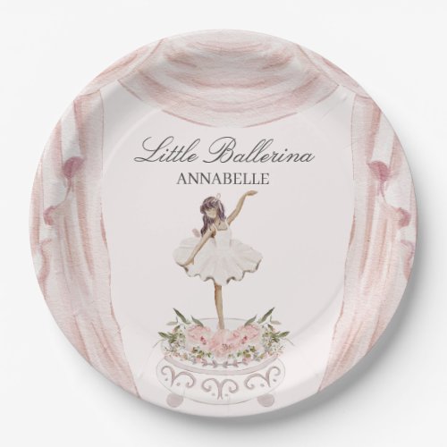 Pink Little Ballerina Baby Shower or Birthday Paper Plates