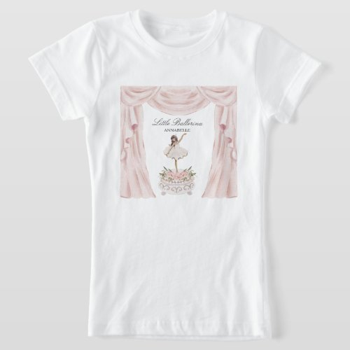 Pink Little Ballerina Baby Shower or Birthday T_Shirt