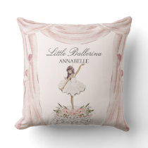 Pink Little Ballerina Nursery Decor for Girl Throw Pillow