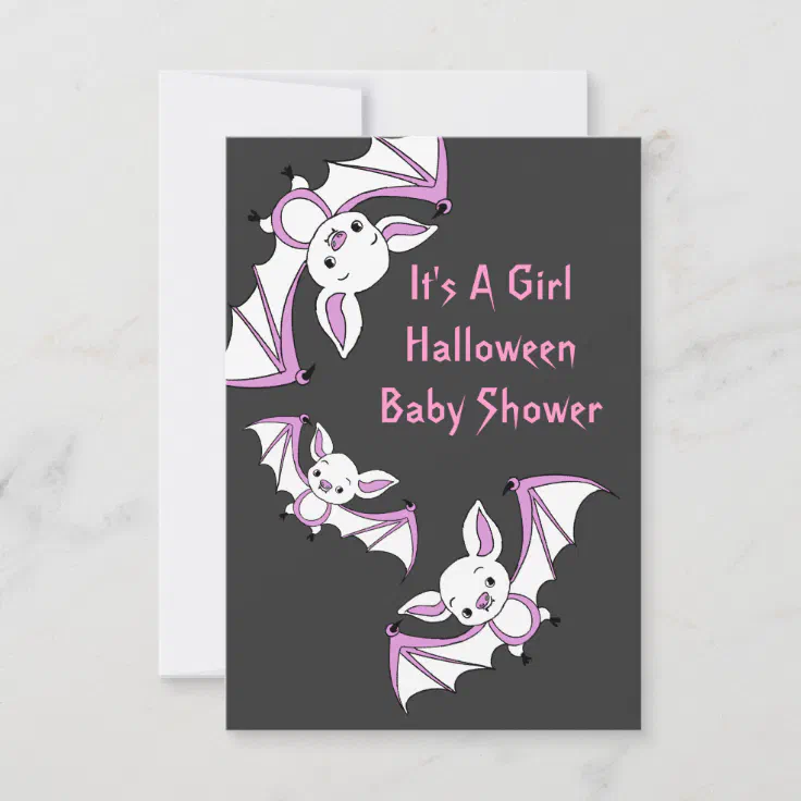 Pink Little Bat Baby Shower Invitation Cards Zazzle