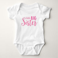 Pink Little Big Sister Baby Bodysuit