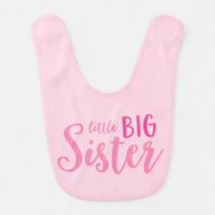 Pink Little Big Sister Bib