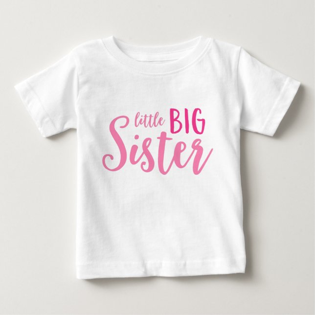 Pink Little Big Sister Toddler Fleece Sweatshirt Baby T-Shirt (Front)