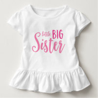 Pink Little Big Sister Toddler Ruffle Tee