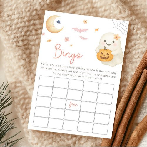 Pink Little Boo Baby Shower Bingo Game