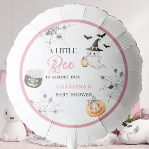 Pink Little Boo Baby Shower Ghost Pumpkins Balloon