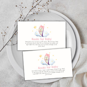 Pink Little Boo Bow Ghost Girl Books Baby Shower Enclosure Card