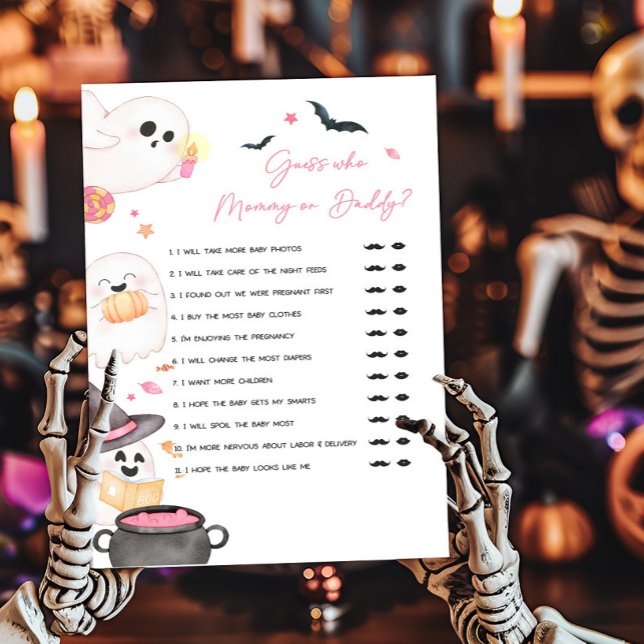 Pink Little Boo Guess who Mommy or Daddy Game (Pink Little Boo Baby Shower Guess who Mommy or Daddy Game)