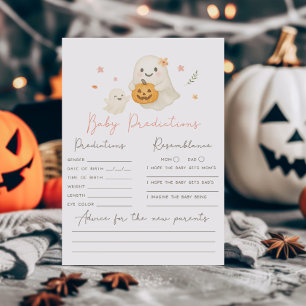 Pink Little Boo Halloween Baby Predictions Game