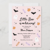Pink Little Boo Halloween Baby Shower Invitation (Front)