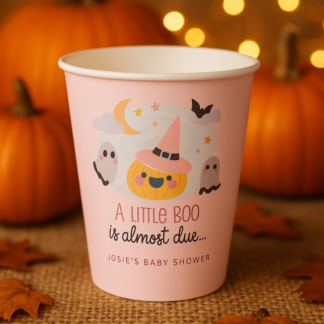 Pink Little Boo Halloween Baby Shower Paper Cups (Pink Little Boo Halloween Baby Shower Paper Cups)