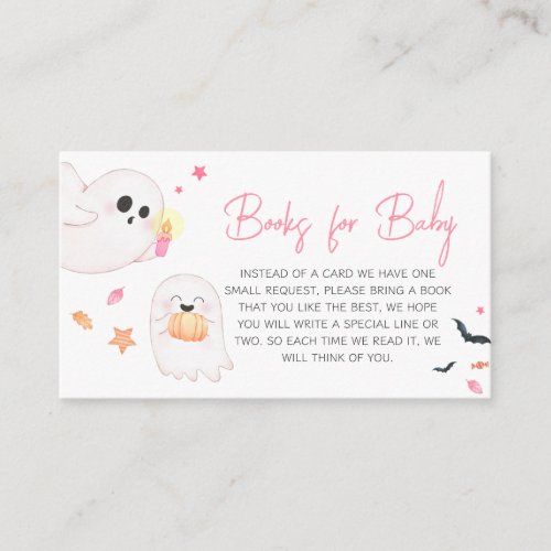 Pink Little Boo Halloween Books for Baby Enclosure Card