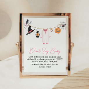 Pink Little Boo Halloween Don't Say Baby Poster
