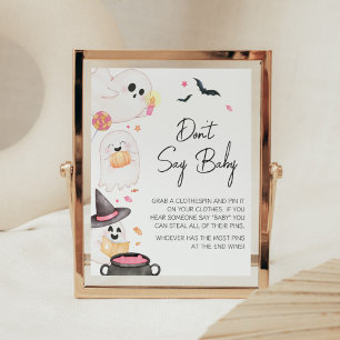 Pink Little Boo Halloween Don't Say Baby Poster
