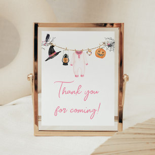 Pink Little Boo Halloween Thank you for Coming Poster