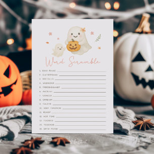 Pink Little Boo Halloween Word Scramble Game