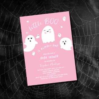 Pink Little Boo is Due Halloween Baby Shower