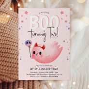 Pink Little Boo Two Girl Halloween 2nd Birthday Invitation at Zazzle