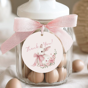 Pink Little Bunny Baby Shower Favor Tags