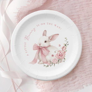 Pink Little Bunny Baby Shower  Paper Plates