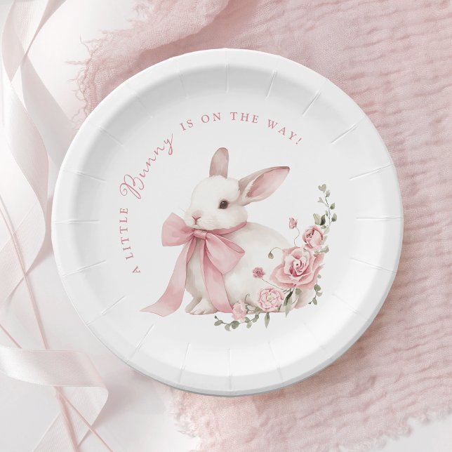 Pink Little Bunny Baby Shower  Paper Plates (Creator Uploaded)