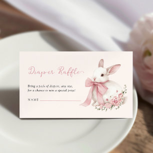 Pink Little Bunny Diaper Raffle Card
