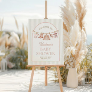 Pink Little Cowgirl Clothesline Welcome Foam Board