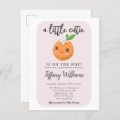 Pink Little Cutie Baby Shower Invitation Postcard (Front/Back)