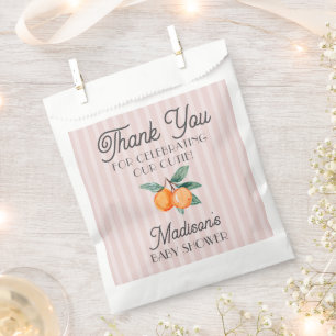 Pink Little Cutie Citrus Baby Shower Cookie Favor Bag
