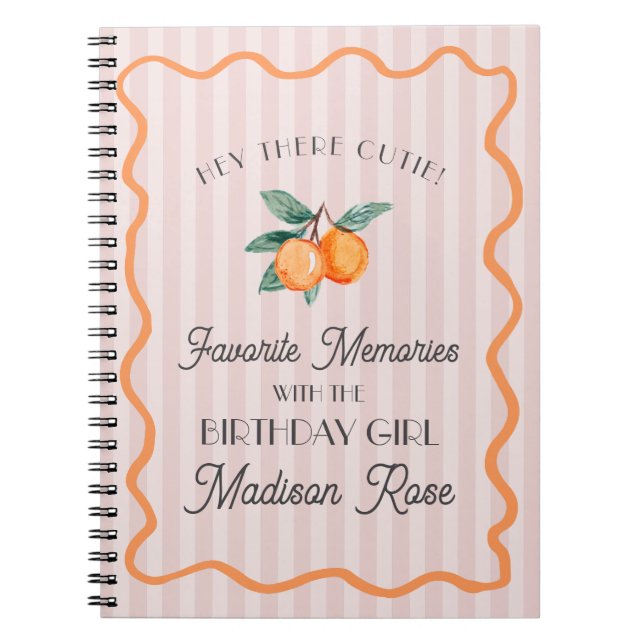 Pink Little Cutie Favorite Memories Birthday Notebook (Front)