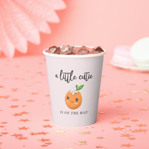 Pink Little Cutie Girl Baby Shower Paper Cups