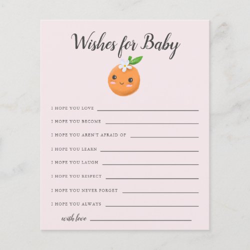 Pink Little Cutie Wishes for Baby Card