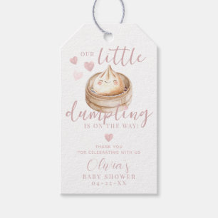 Pink Little Dumpling Girl Baby Shower Thank You Gift Tags