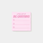Pink Little List Of Big Gratitude Post-it Notes