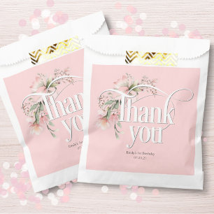 Pink little Miss Onederful Baby Girl 1st birthday Favor Bag