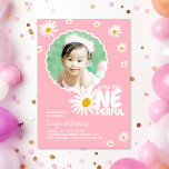 Pink Little Miss ONEderful Daisy Photo Birthday Invitation<br><div class="desc">Celebrate your sweet girl's first birthday with this adorable pink "Little Miss ONEderful" photo invitation!
Featuring cheerful daisies,  playful lettering,  and space for your baby’s photo,  this invite is perfect for a girly,  daisy-themed 1st birthday party full of sunshine and smiles.</div>