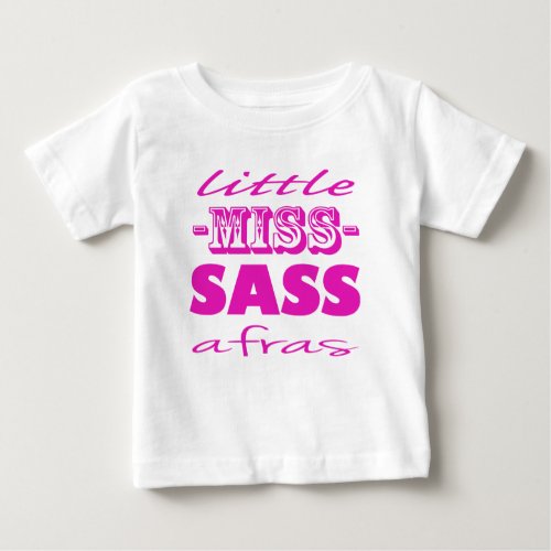 Pink Little Miss Sassafras Baby T_Shirt