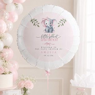 Pink Little Peanut on the Way Elephant Welcome Balloon