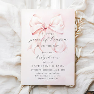 Pink Little Piece of Heaven Baby Shower Invitation