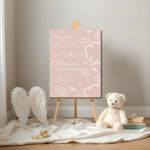  Pink Little Piece of Heaven  baby shower Welcome 