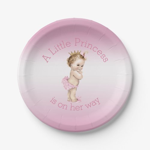 Pink Little Princess Baby Shower Paper Plates