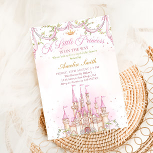 Pink Little Princess Royal Castle Baby Shower Invitation